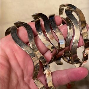 Sterling silver Wavy  Bangles bracelets 8